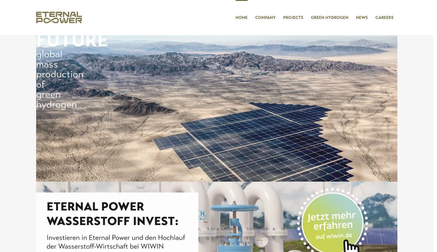 Website der Firma Eternal Power GmbH