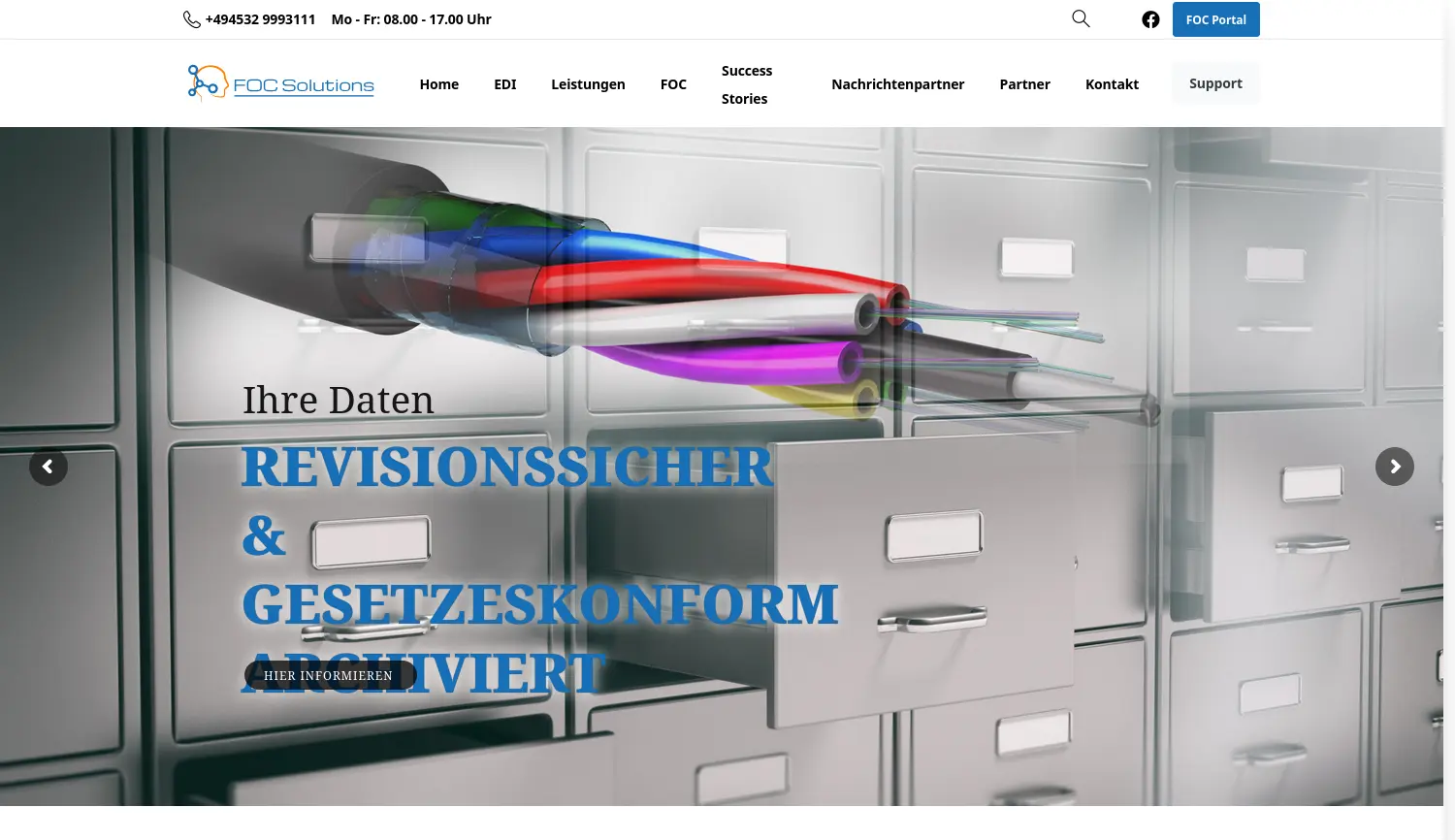 Website der Firma FOC Solutions GmbH