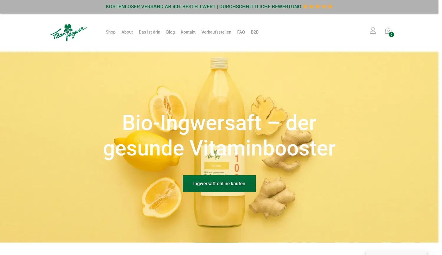 Website der Firma Frau Ingwer GmbH