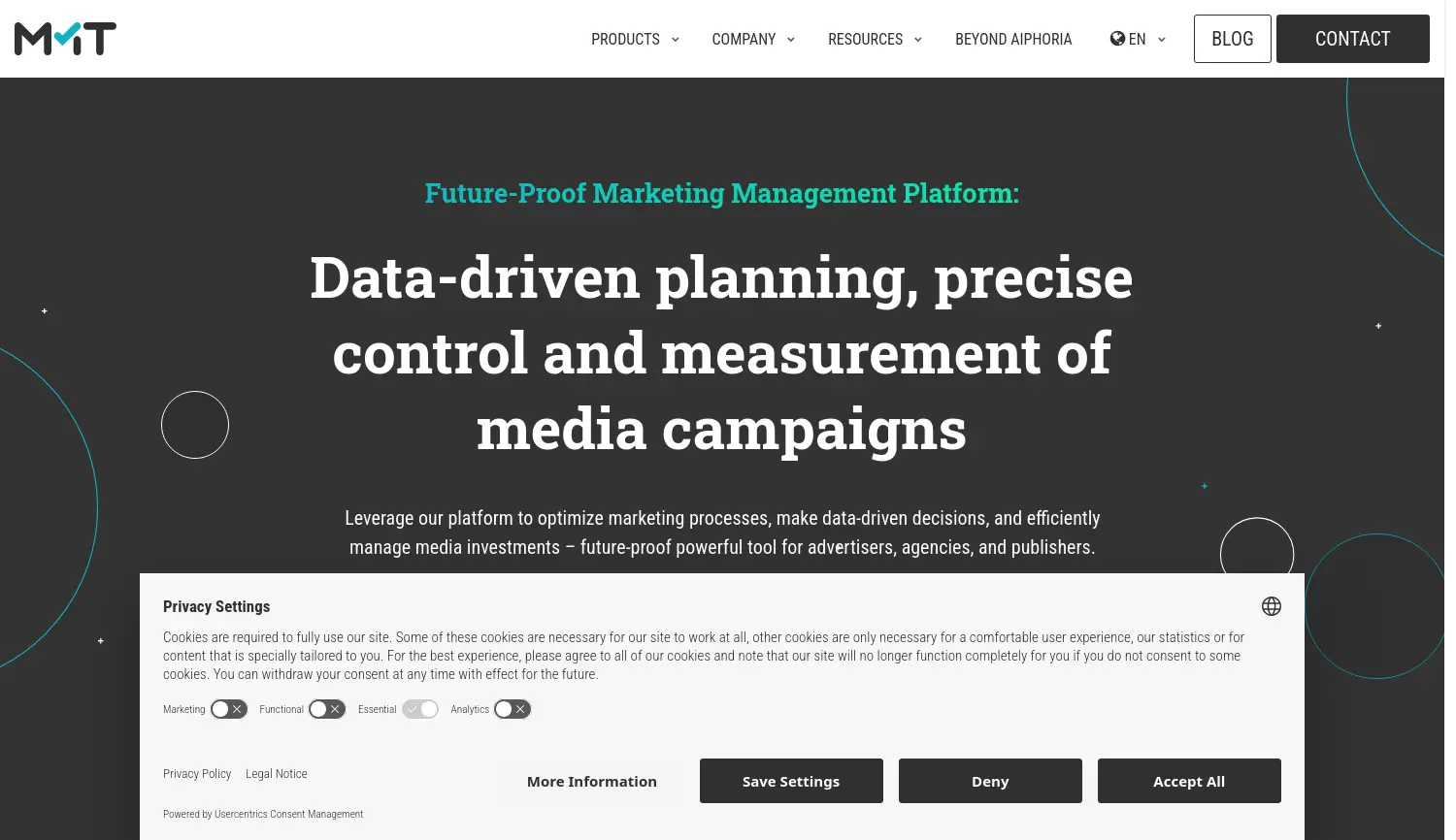 Website der Firma Mercury Media Technology GmbH & Co. KG