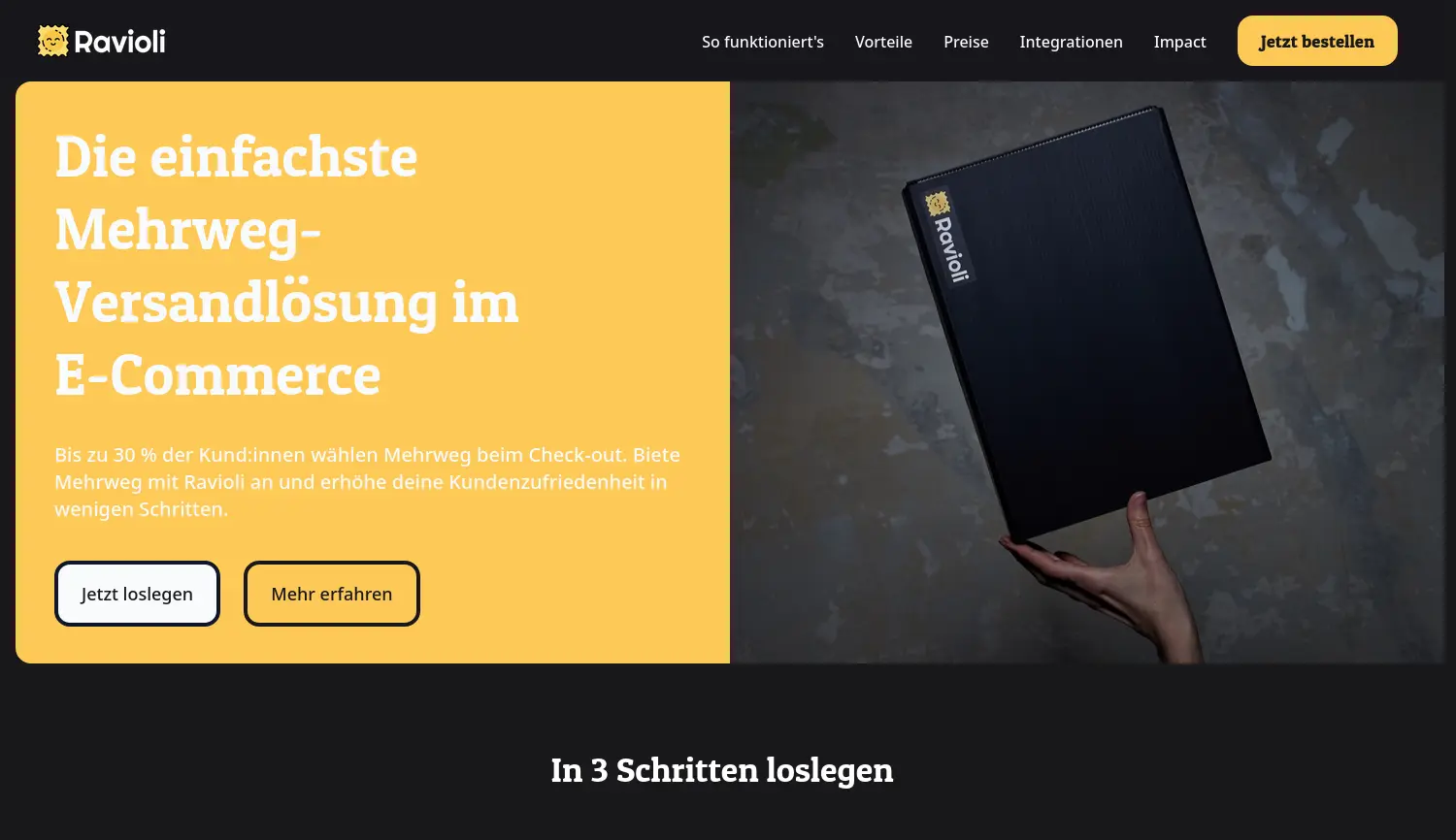 Website der Firma Ravioli Logistik UG (haftungsbeschränkt)