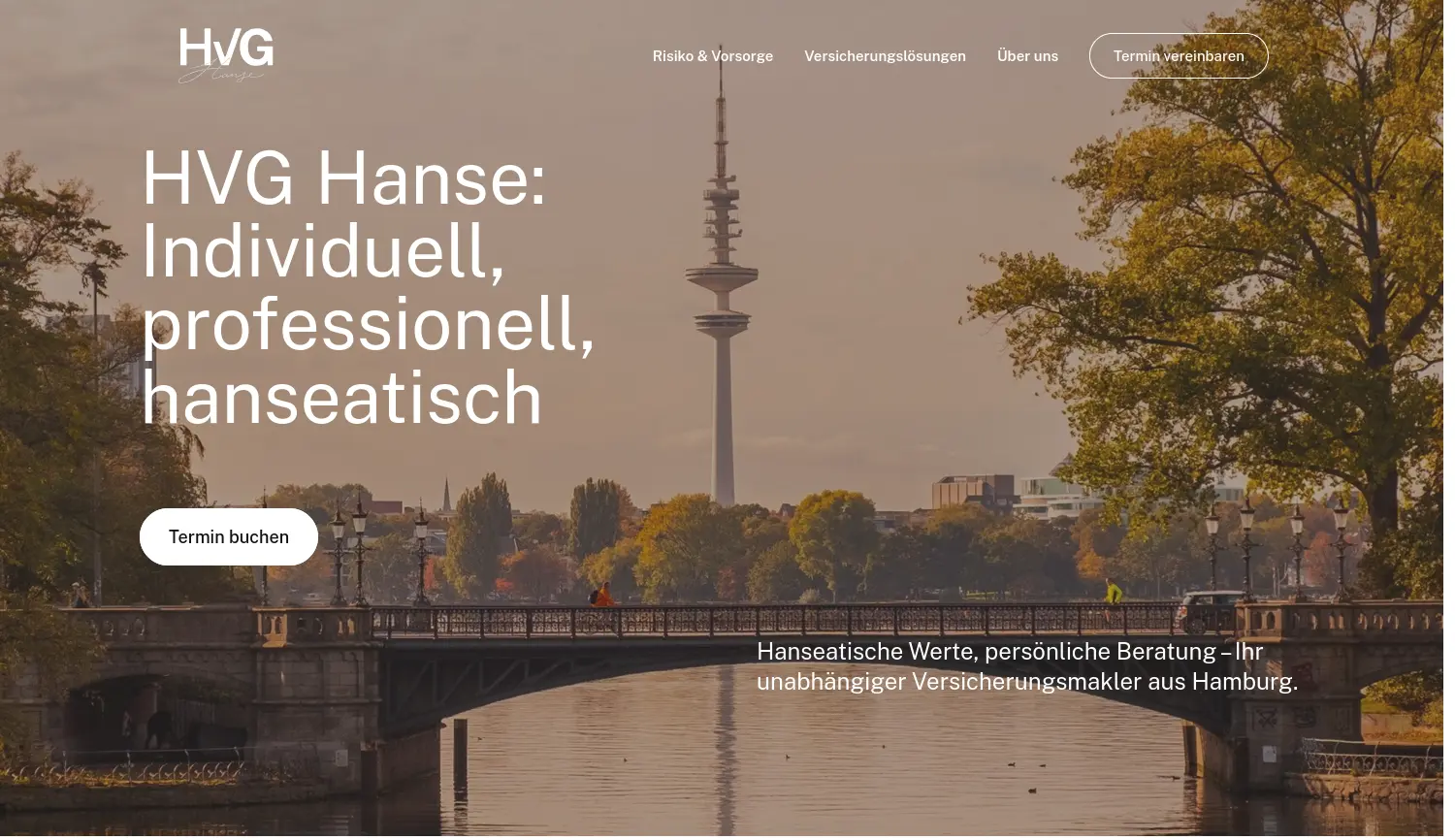 Website der Firma HVG Hanse GmbH