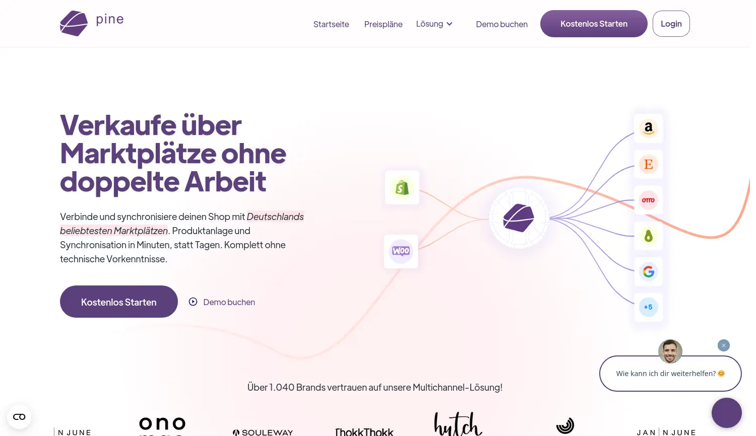 Website der Firma Hello Pine