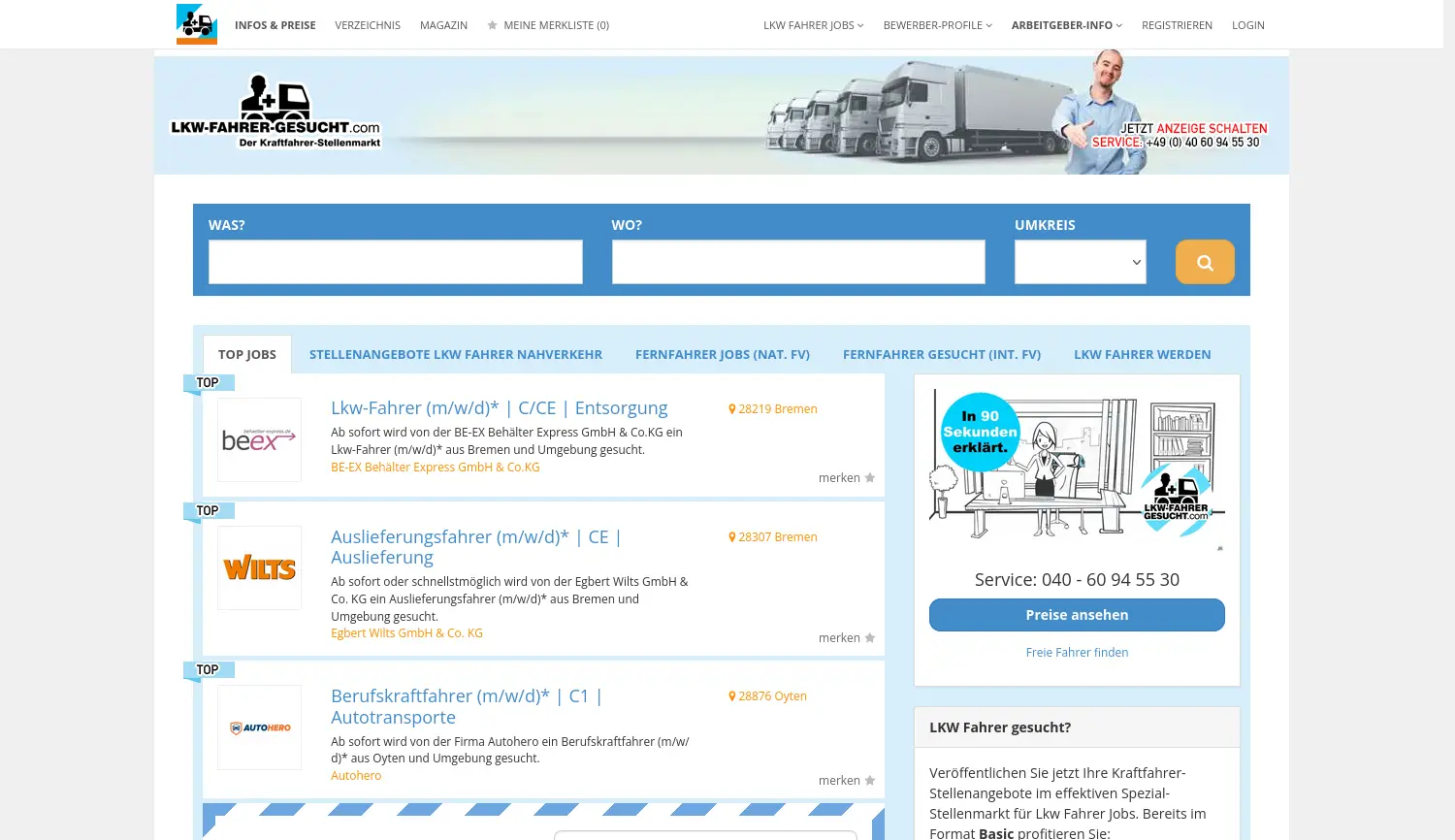 Website der Firma Jobberia GmbH