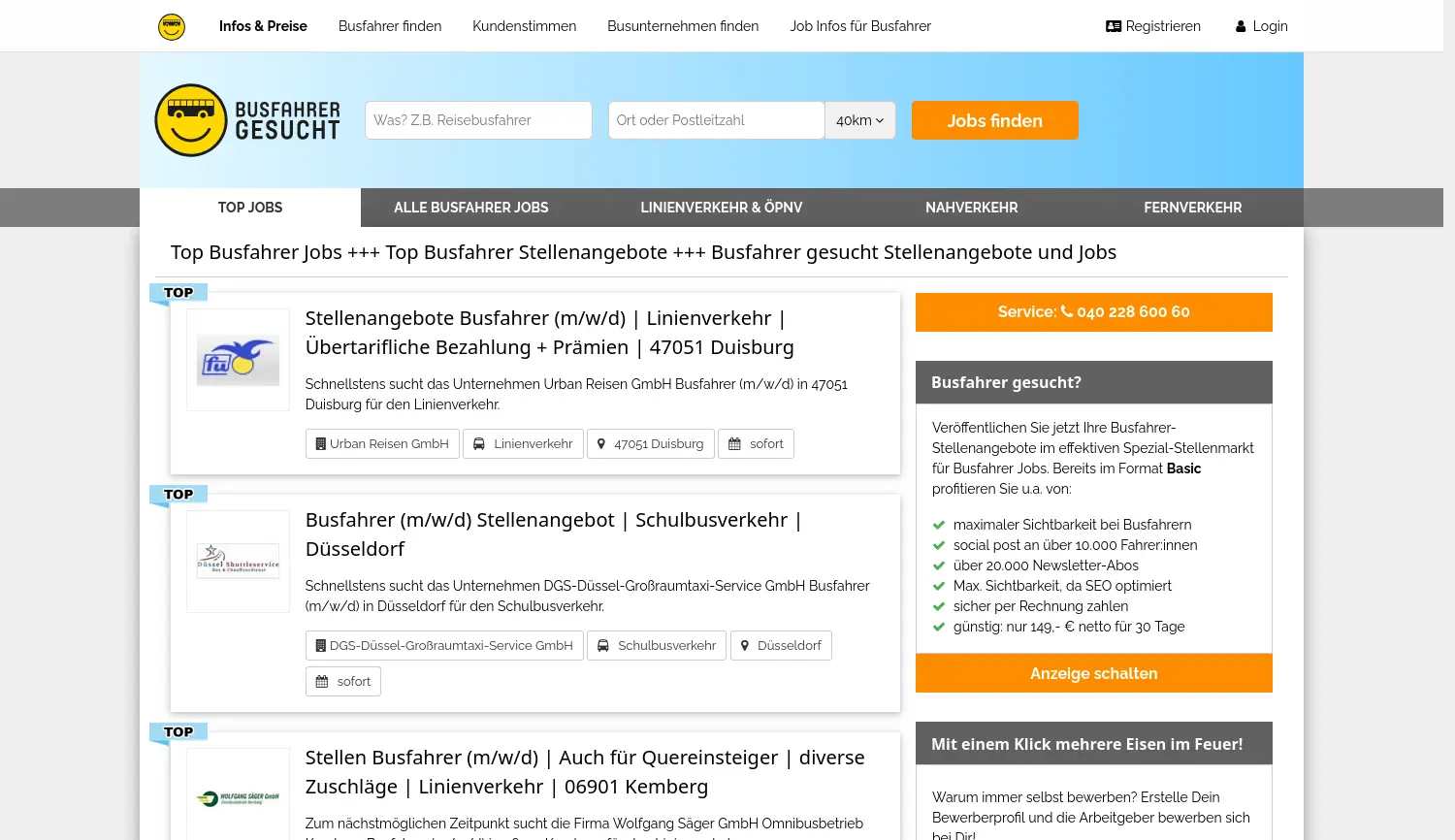 Website der Firma Jobberia Plus GmbH