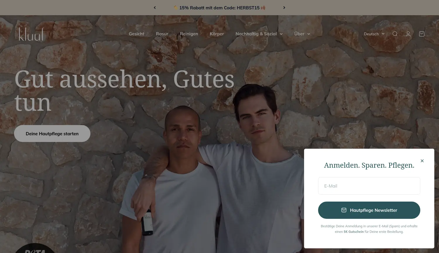 Website der Firma Kluuf GmbH