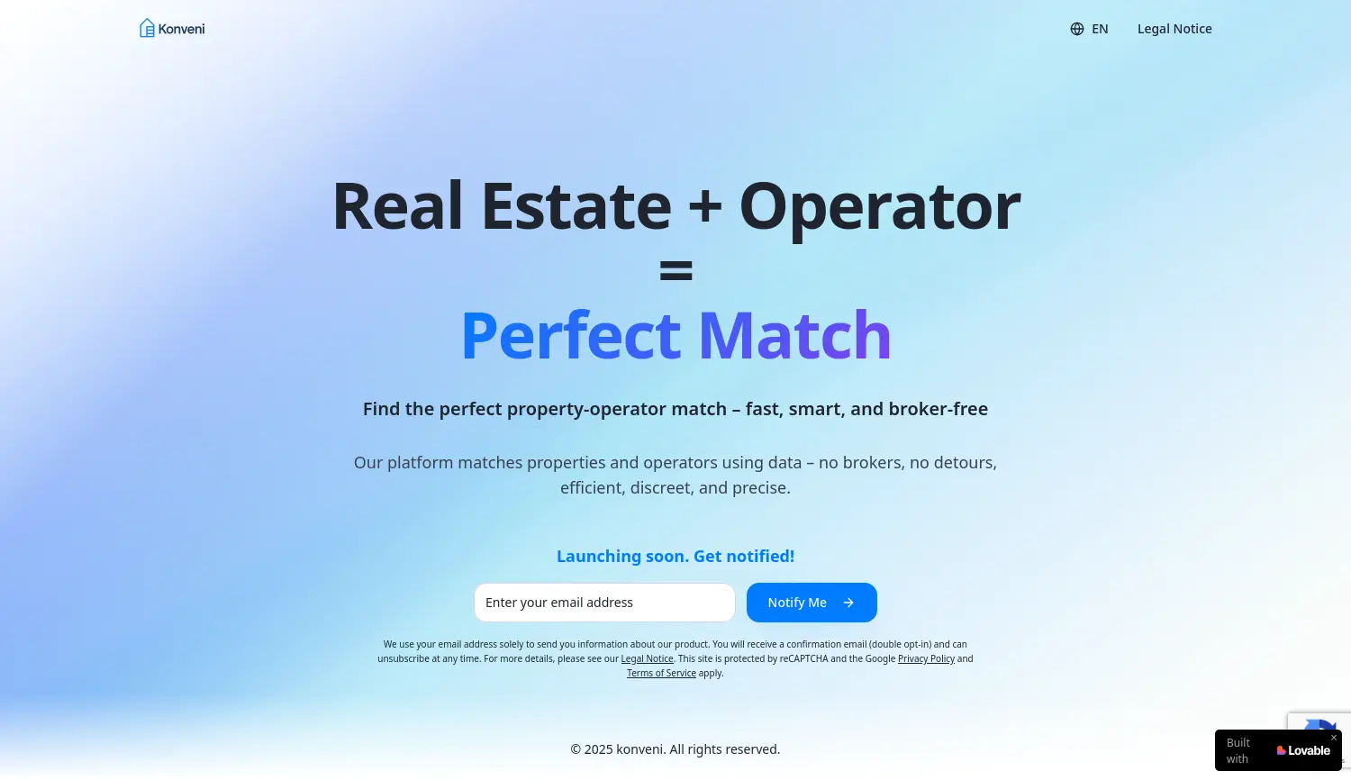 Website der Firma Konveni