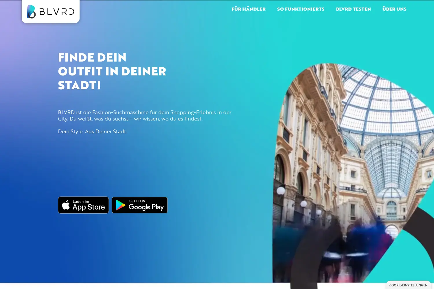 Website der Firma Blvrd GmbH