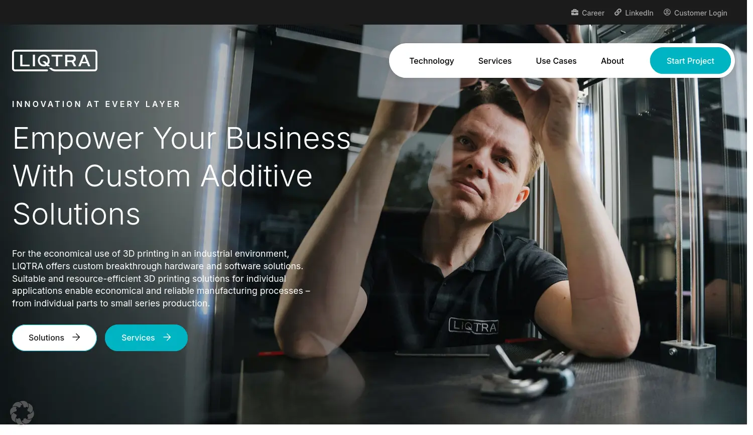 Website der Firma Liqtra GmbH