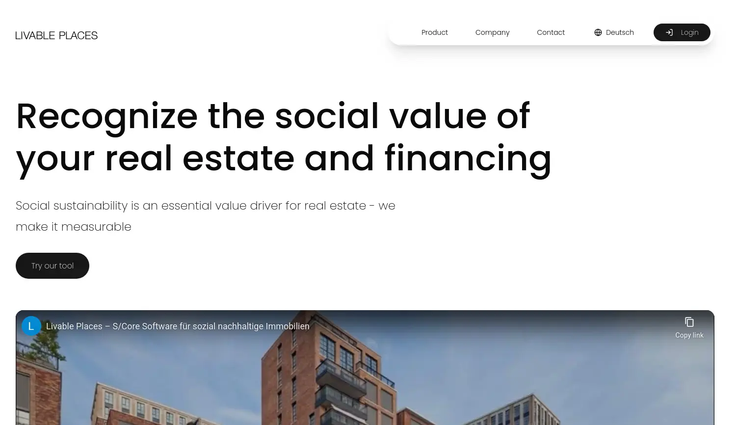 Website der Firma Livable Places GmbH