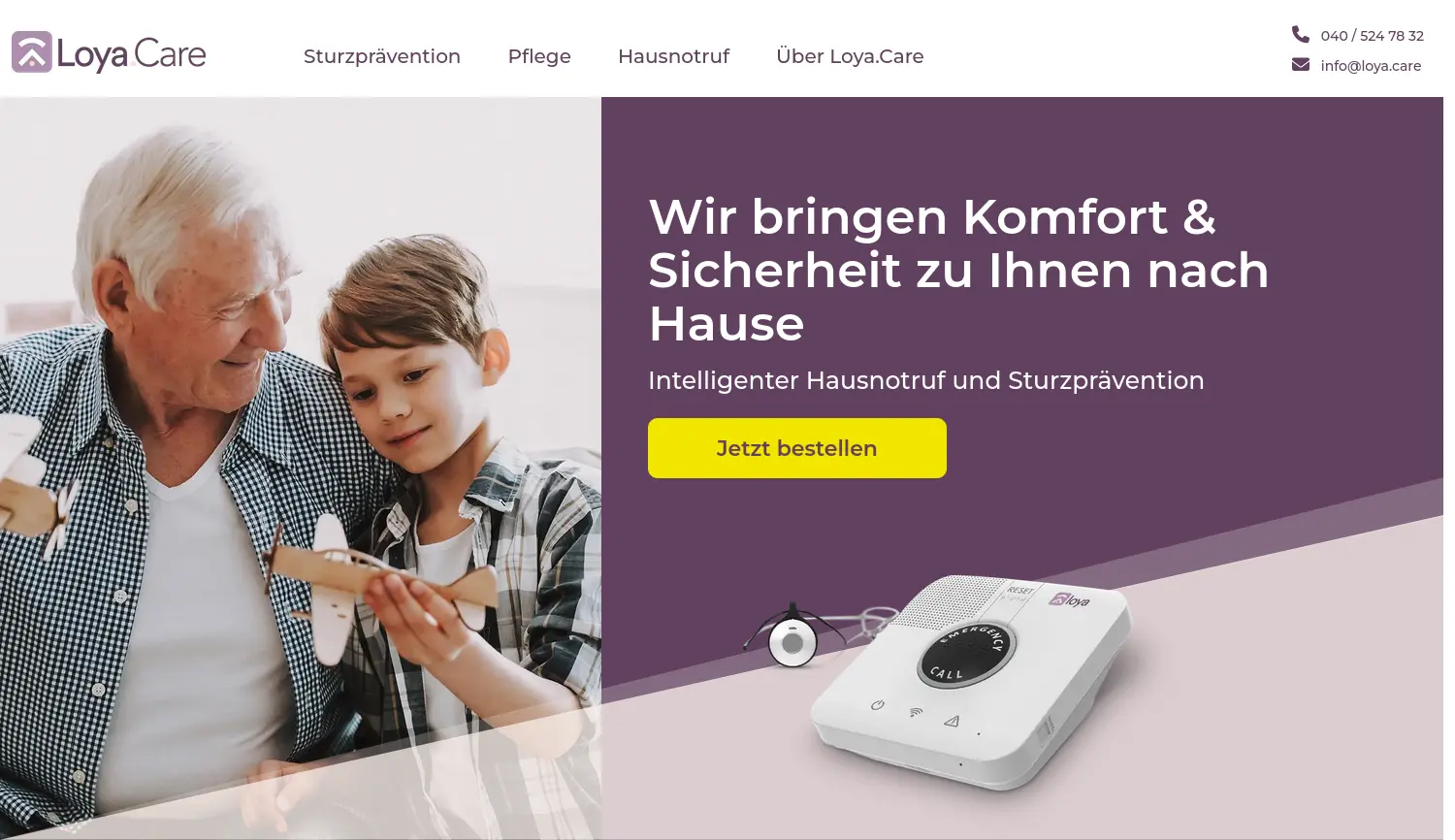 Website der Firma Betreut Zuhause GmbH