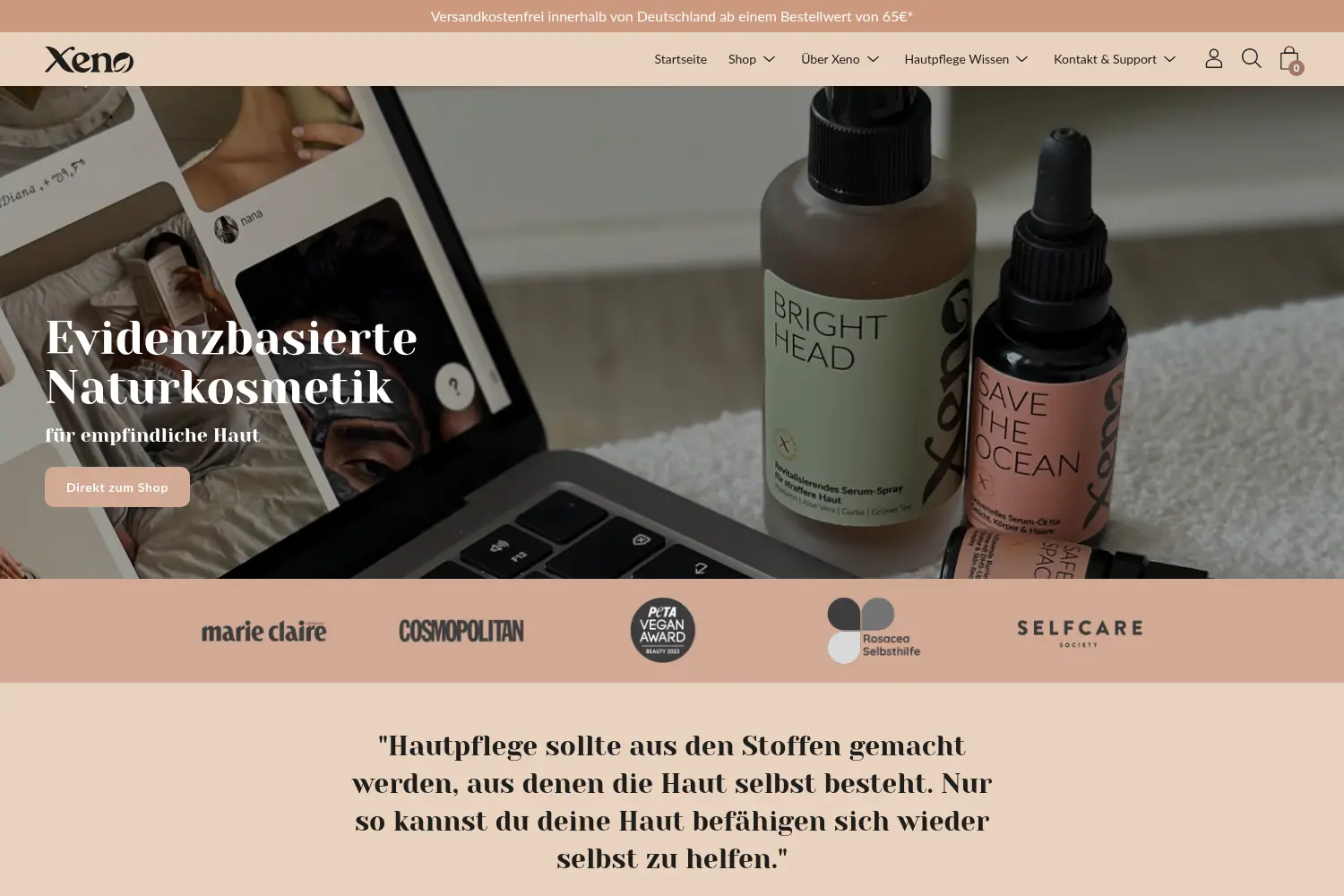 Website der Firma Xeno GmbH