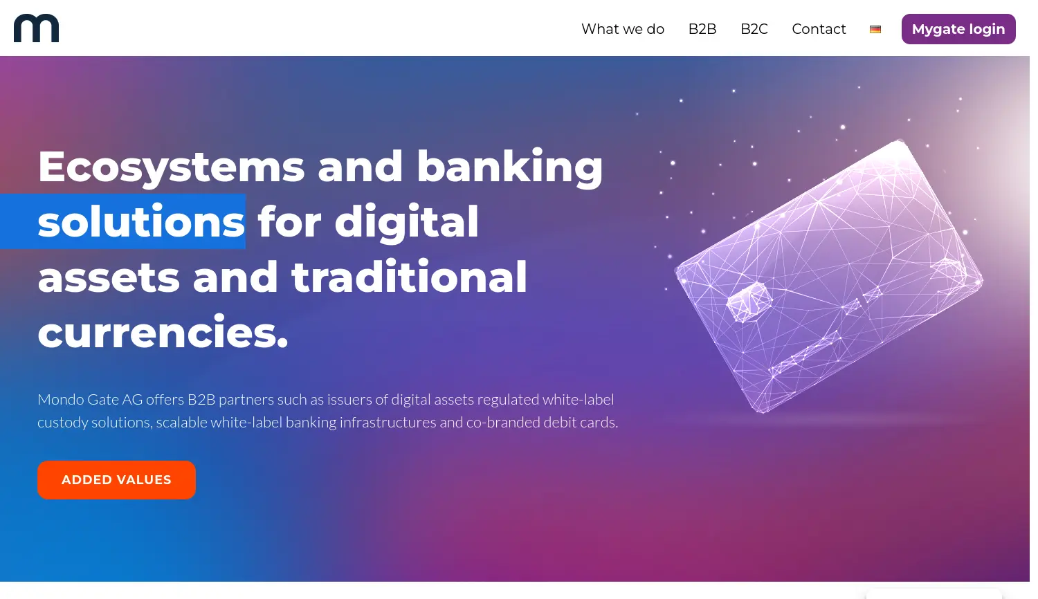 Website der Firma Mondo Gate AG