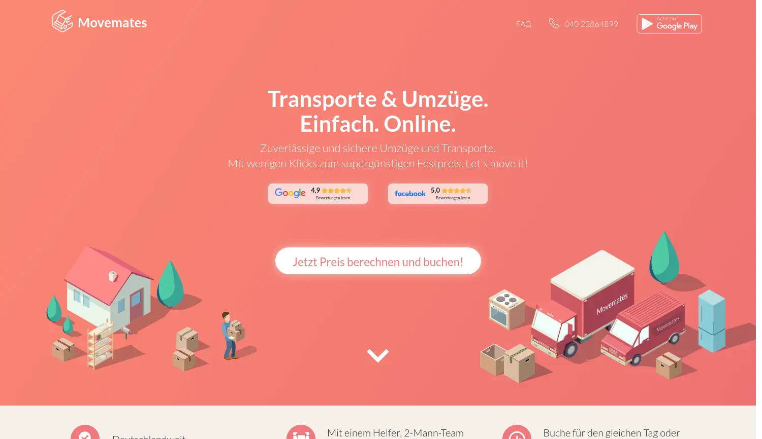 Website der Firma Hustle Logistik UG (haftungsbeschränkt)