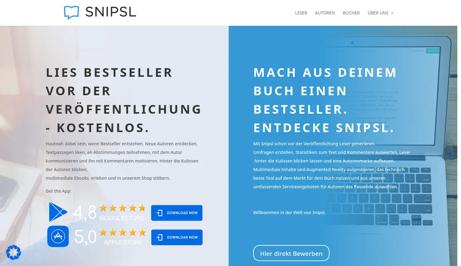 Website der Firma New Publish GmbH