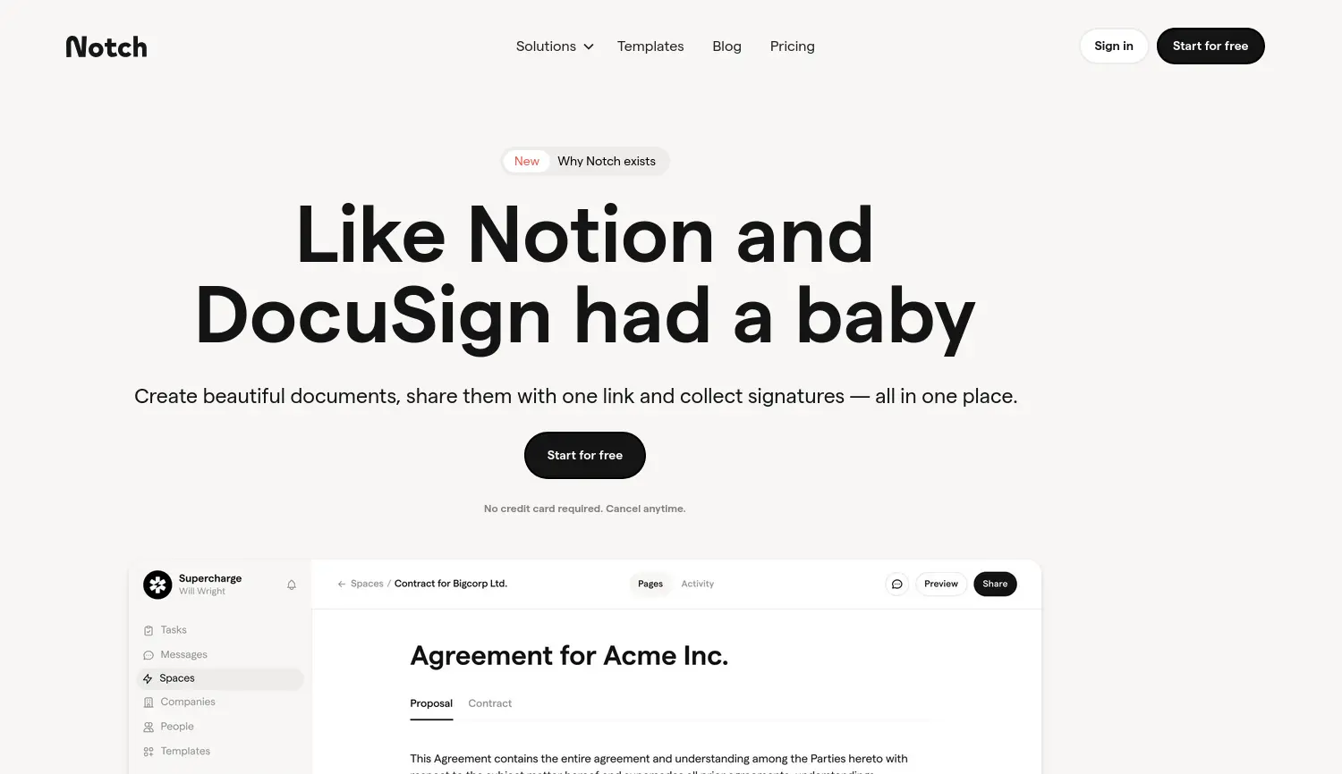 Website der Firma Notch GmbH