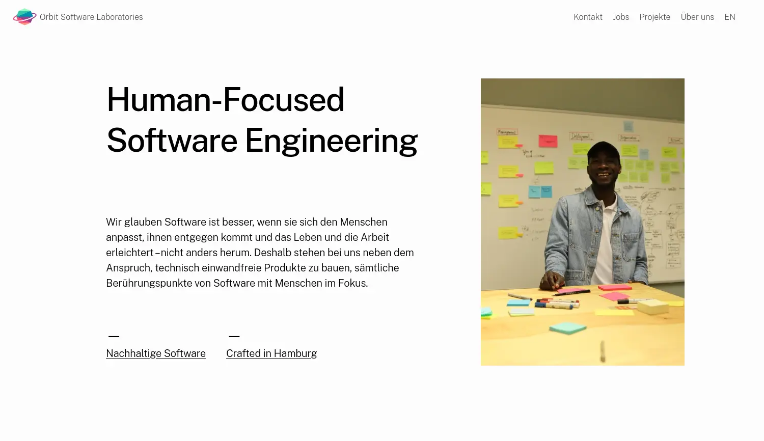 Website der Firma Orbit Software Laboratories GmbH