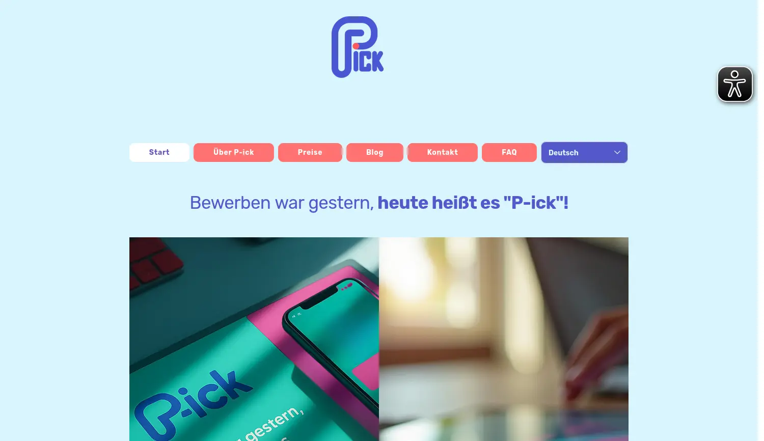 Website der Firma P-ick UG (haftungsbeschränkt)