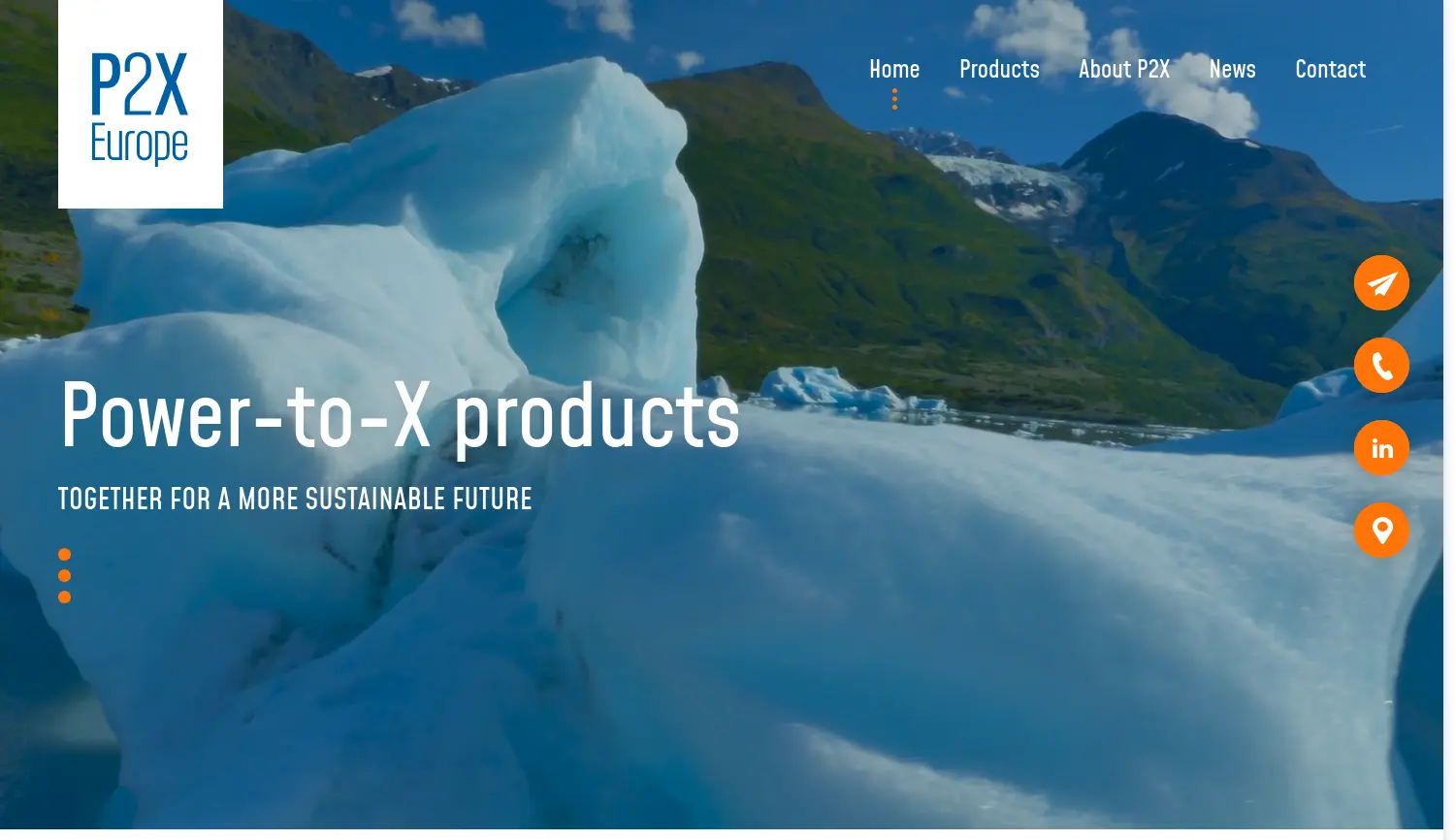 Website der Firma P2X-Europe GmbH & Co. KG