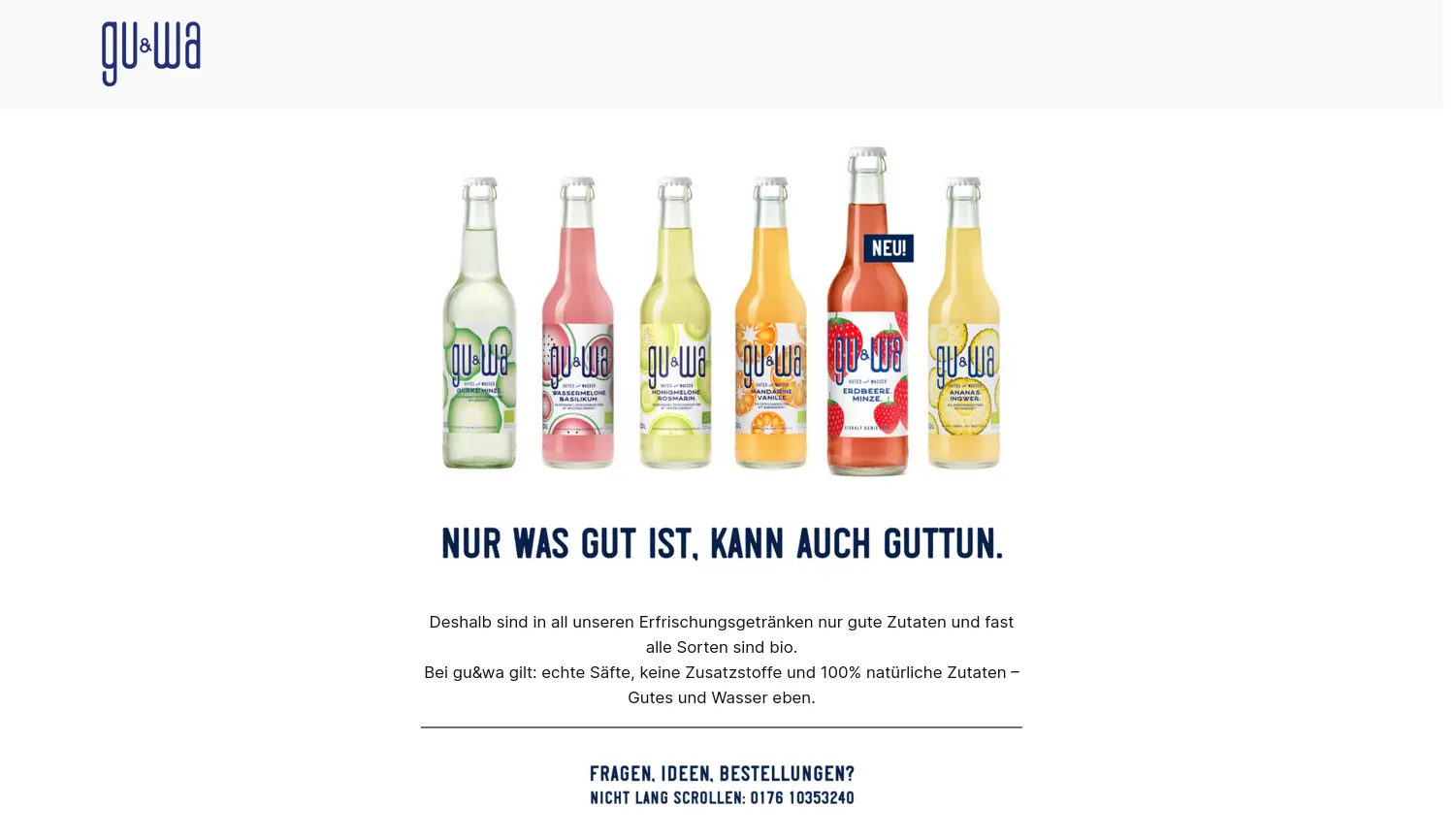 Website der Firma guwa Gutes und Wasser GmbH