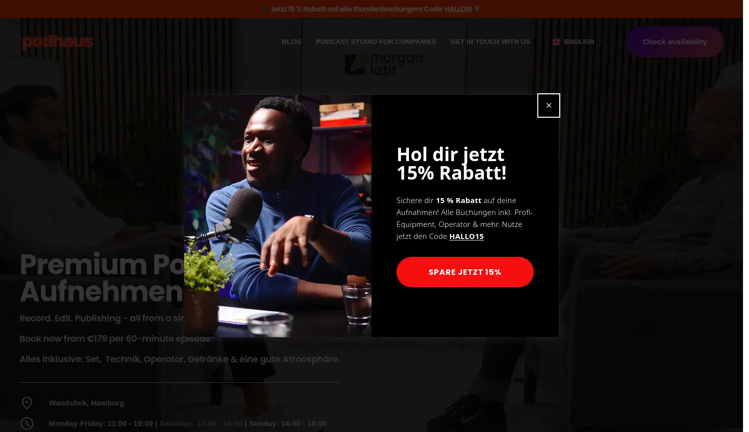 Website der Firma Basement34 Podcast Production