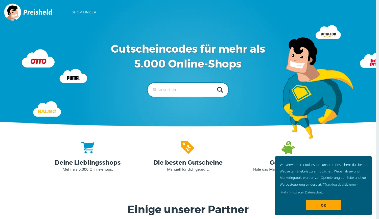 Website der Firma Pricehero GmbH