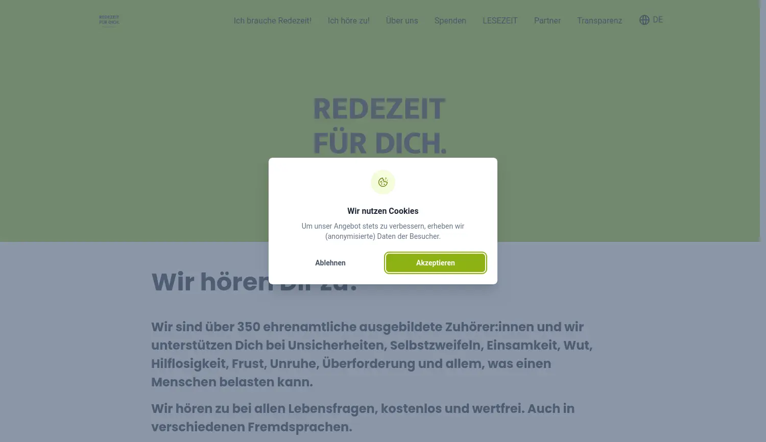 Website der Firma REDEZEIT FÜR DICH gUG
