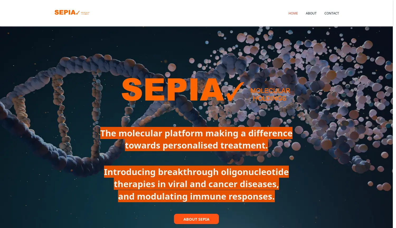 Website der Firma Sepia Molecular Holdings GmbH