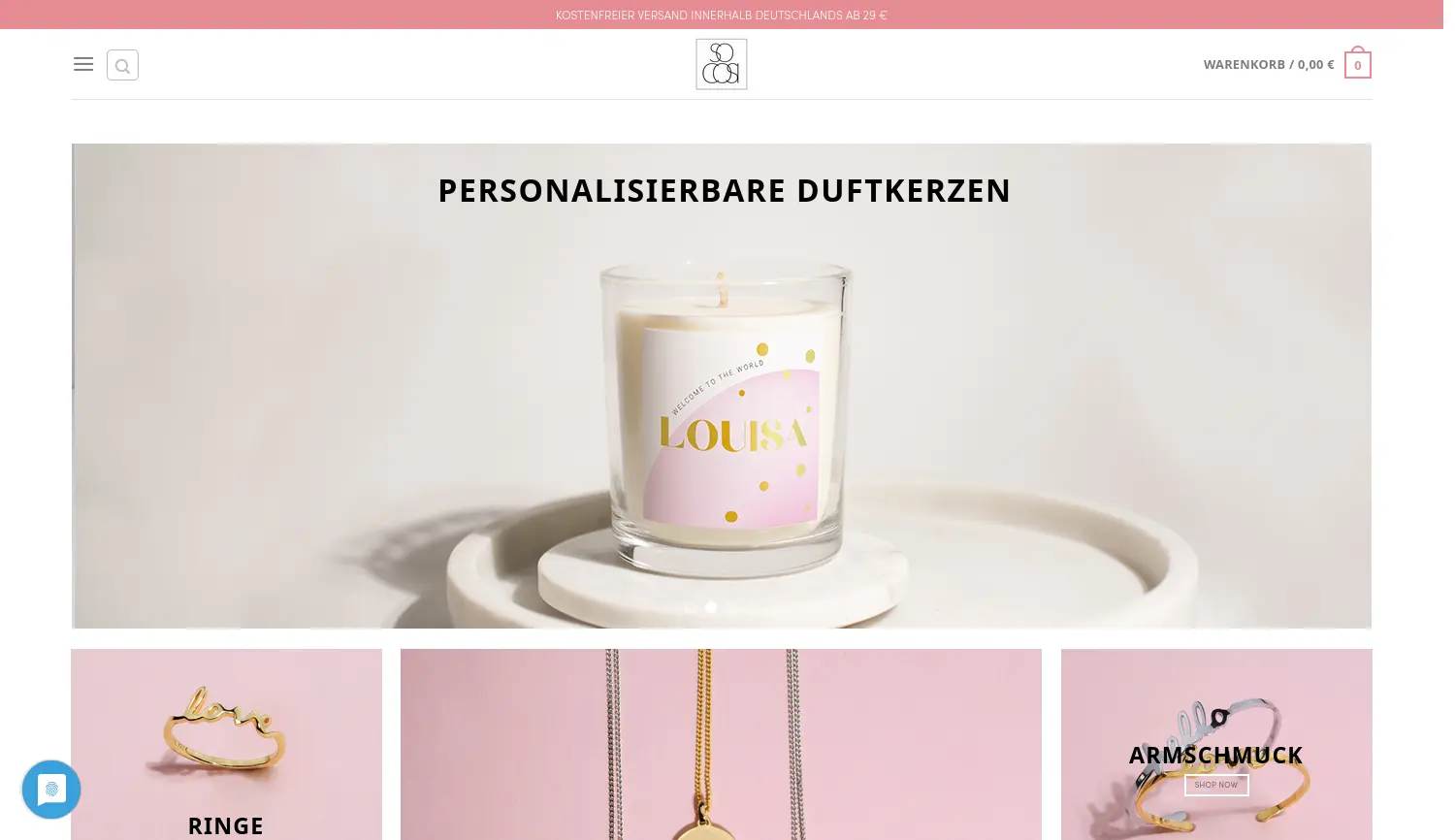 Website der Firma SO COSI GmbH