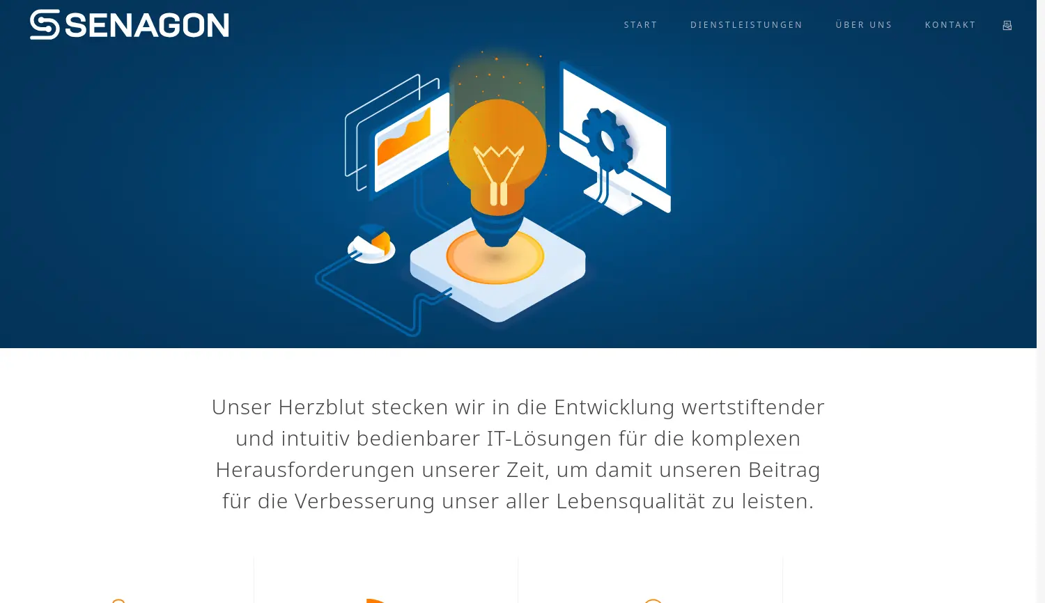 Website der Firma Senagon GmbH