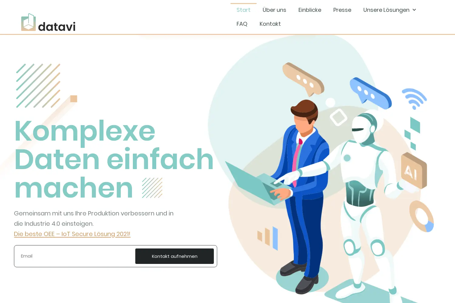 Website der Firma datavi GmbH