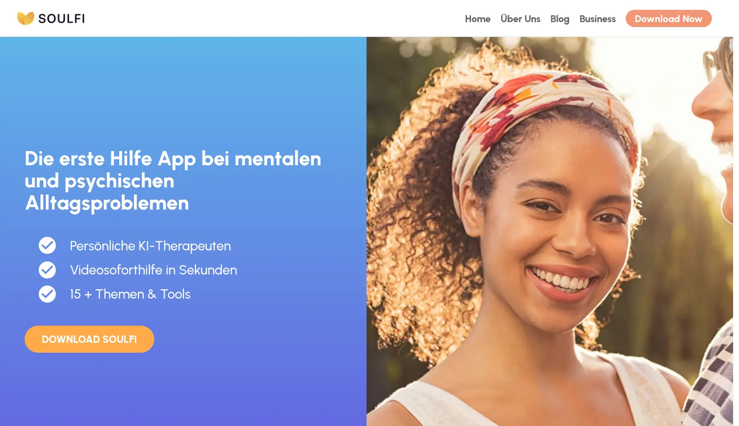 Website der Firma Soulfi GmbH