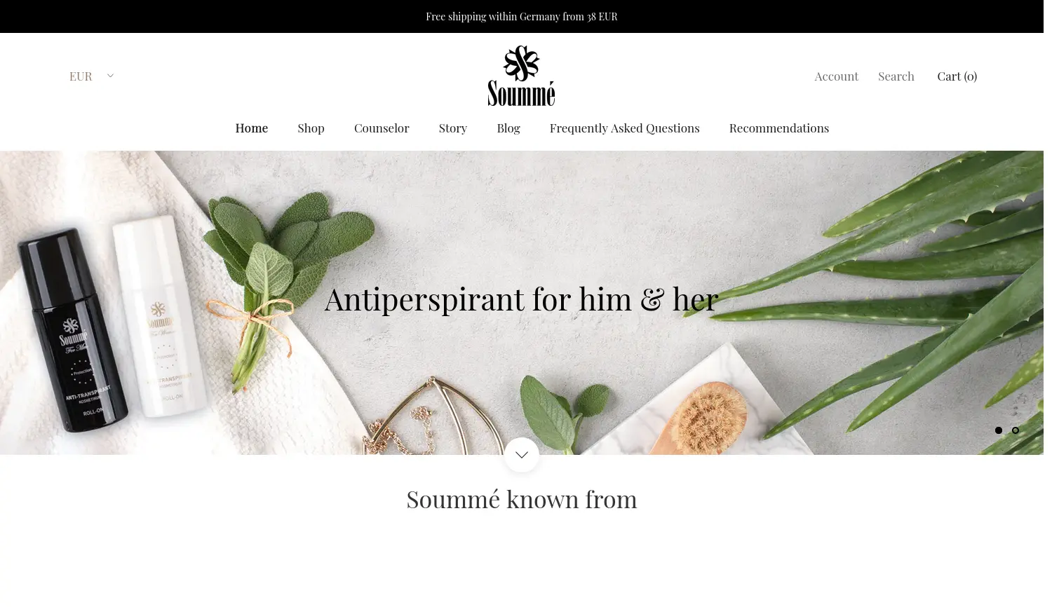 Website der Firma Soummé GmbH