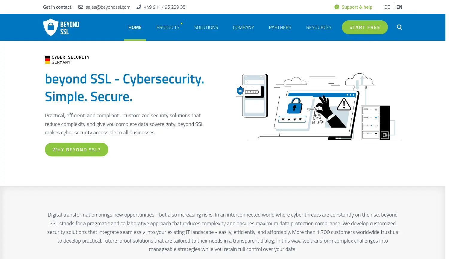 Website der Firma beyond SSL GmbH