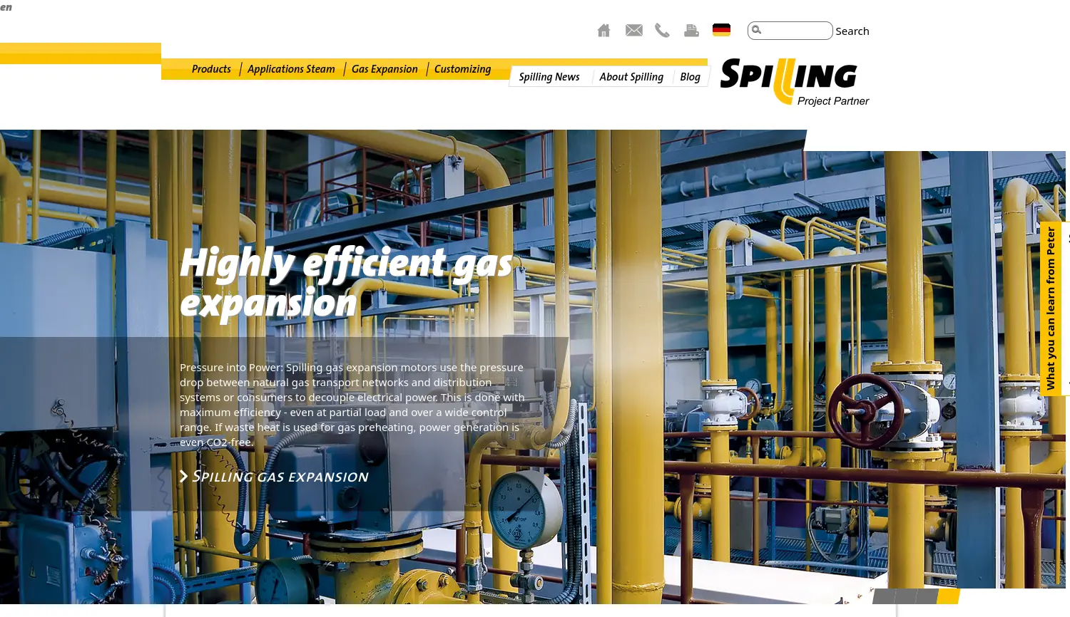 Website der Firma Spilling Project Partner GmbH & Co.KG