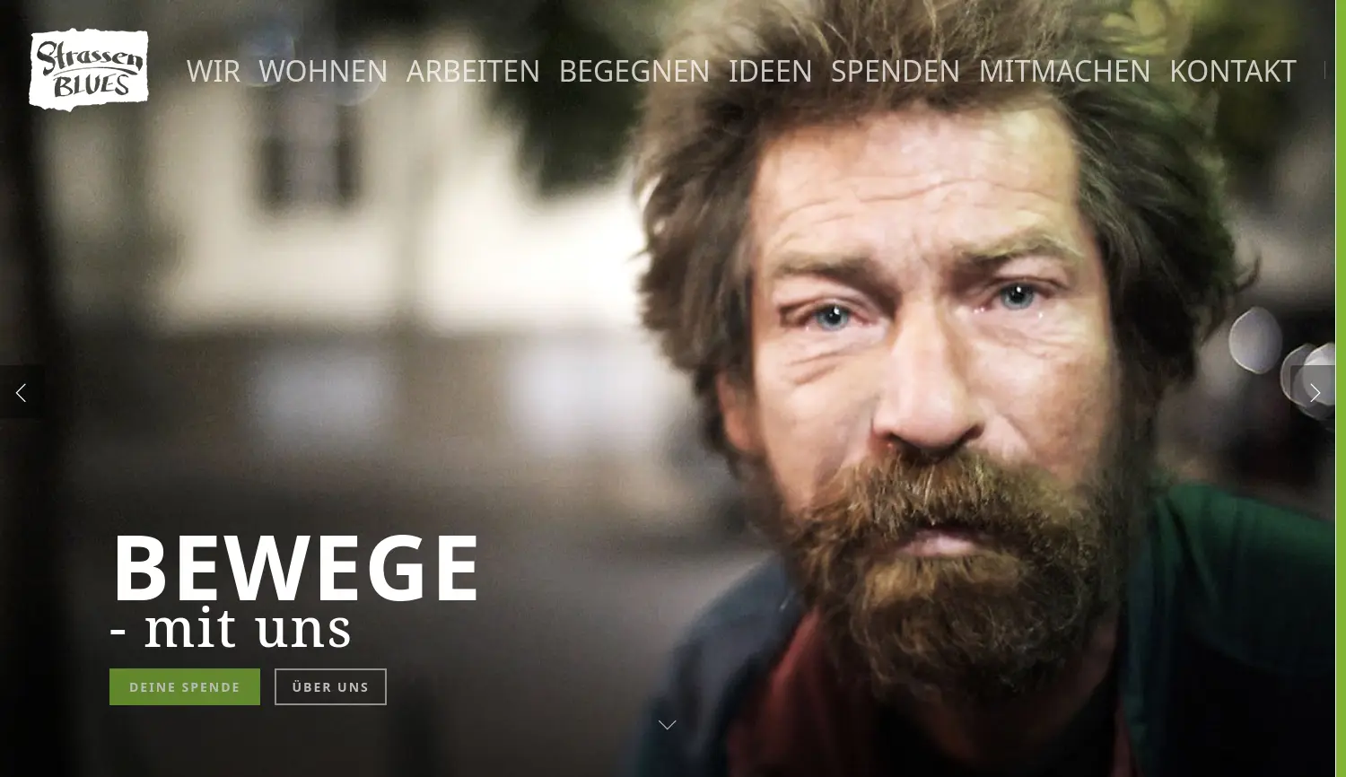 Website der Firma StrassenBLUES e.V.