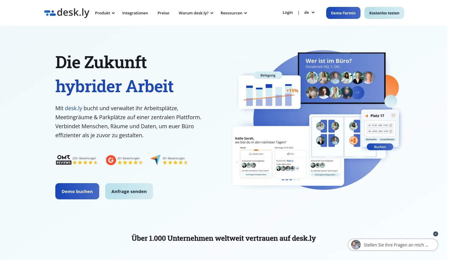 Website der Firma desk.ly GmbH