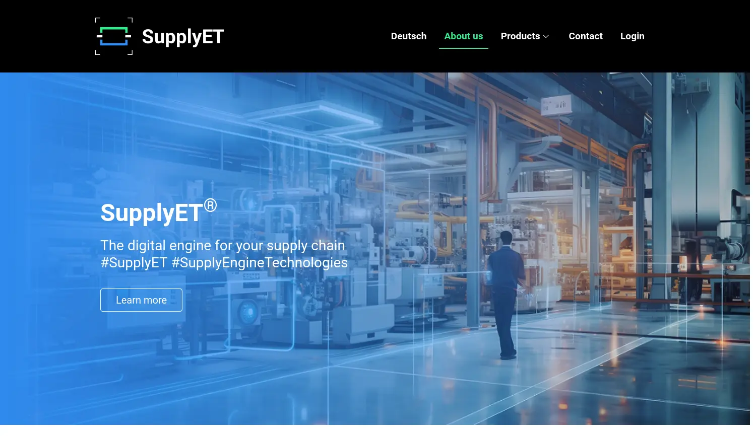 Website der Firma SupplyET Supply Engine Technologies GmbH