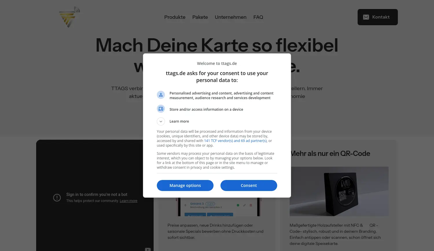 Website der Firma TTAGS / Dennis Struck