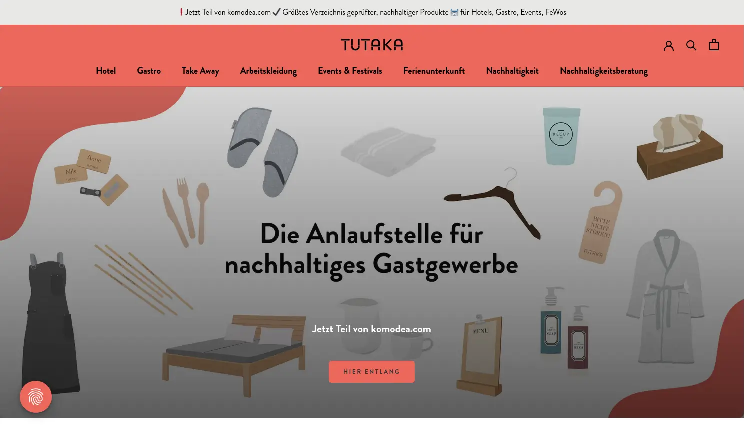 Website der Firma TUTAKA GmbH i.L.
