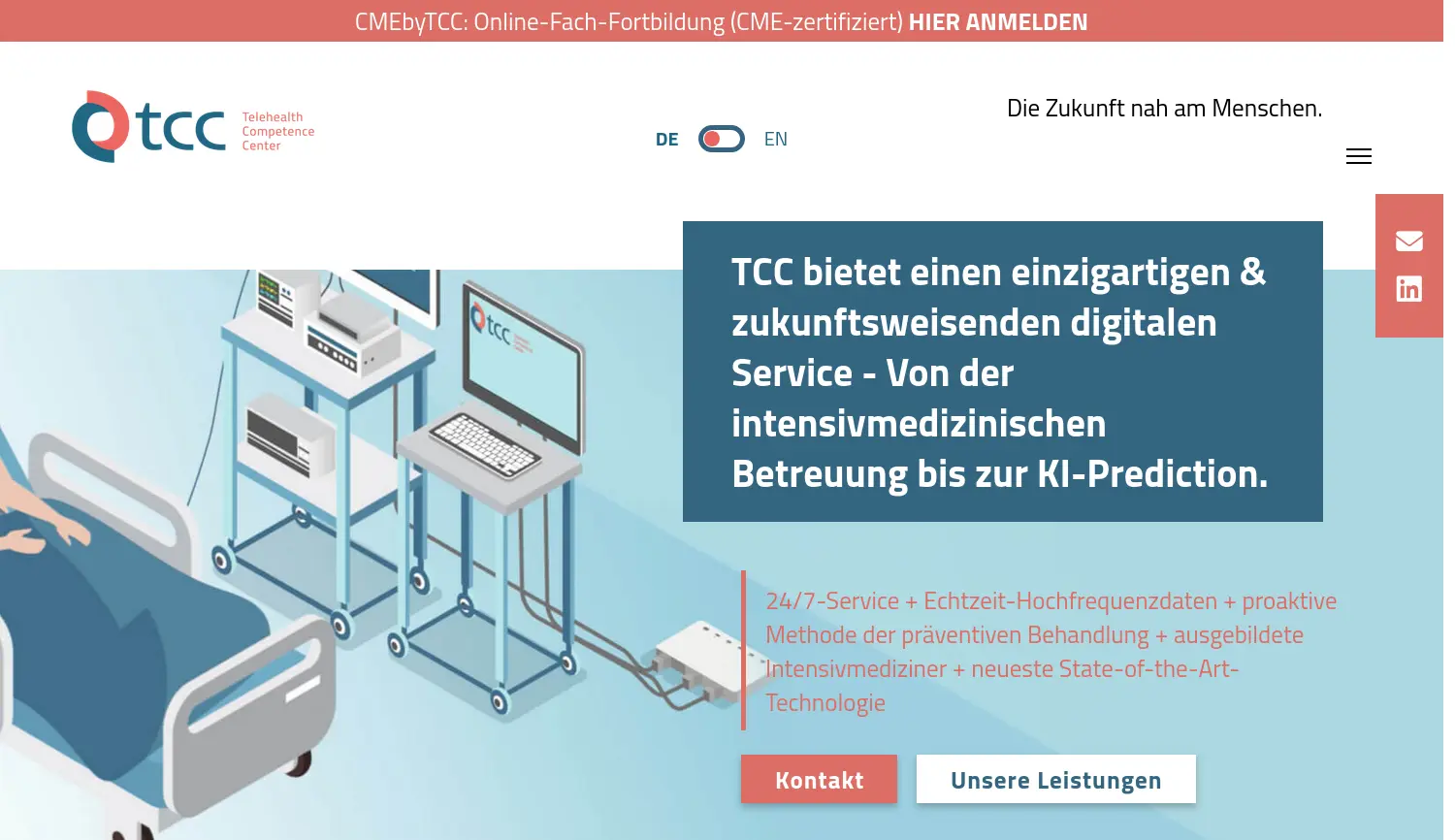 Website der Firma TCC GmbH