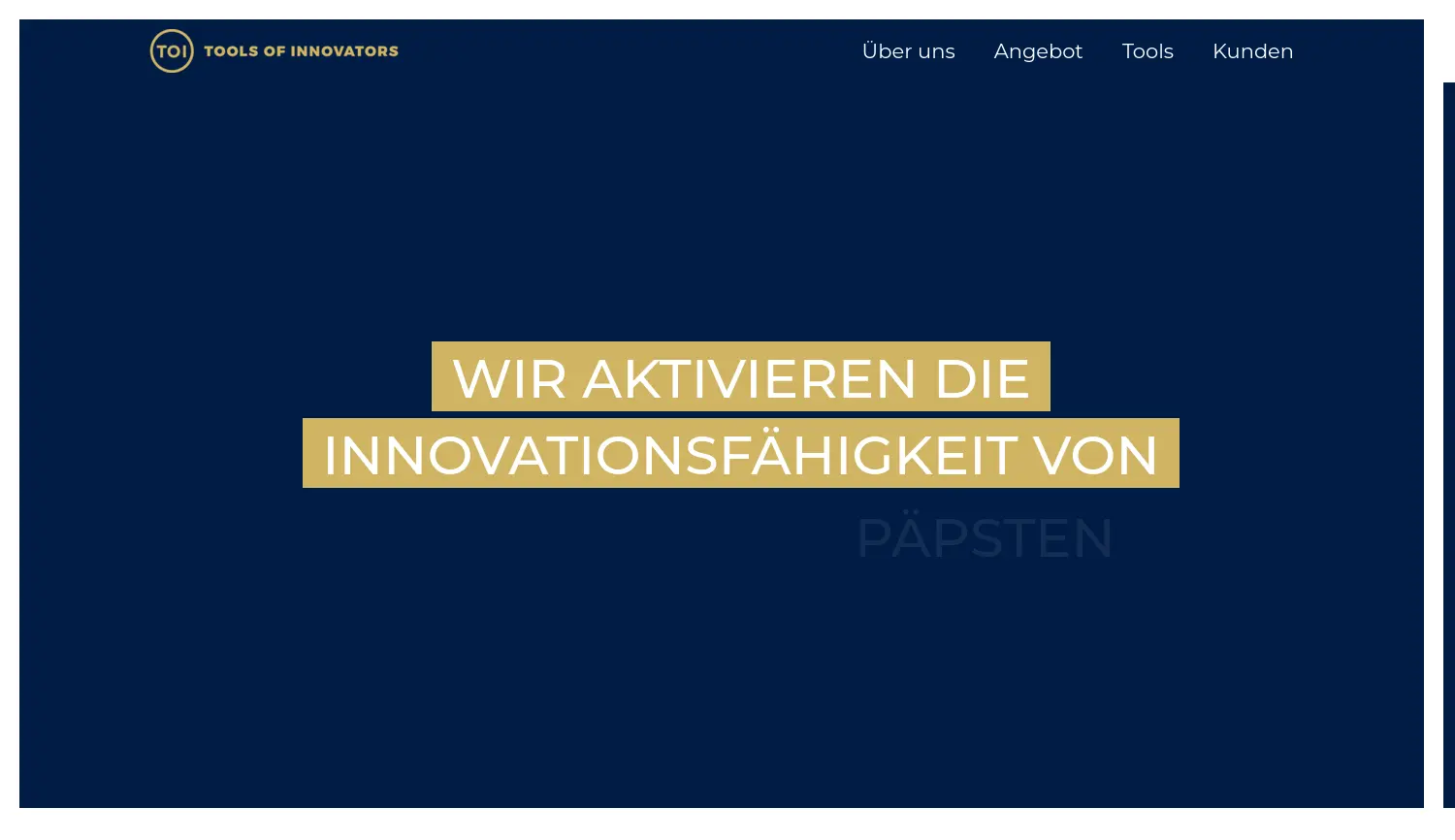 Website der Firma Tools of Innovators Gesellschaft mit beschränkter Haftung