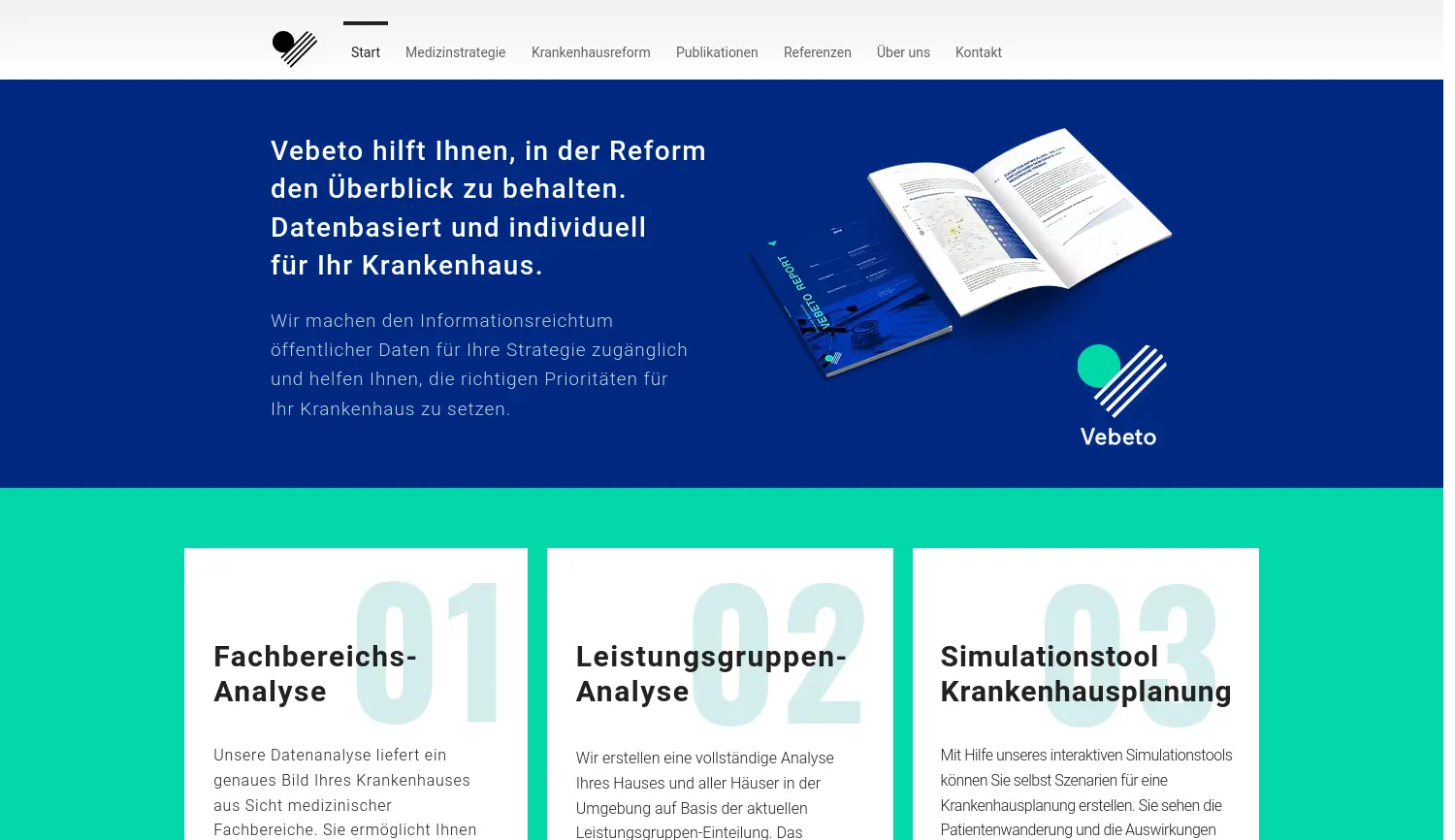 Website der Firma Vebeto GmbH