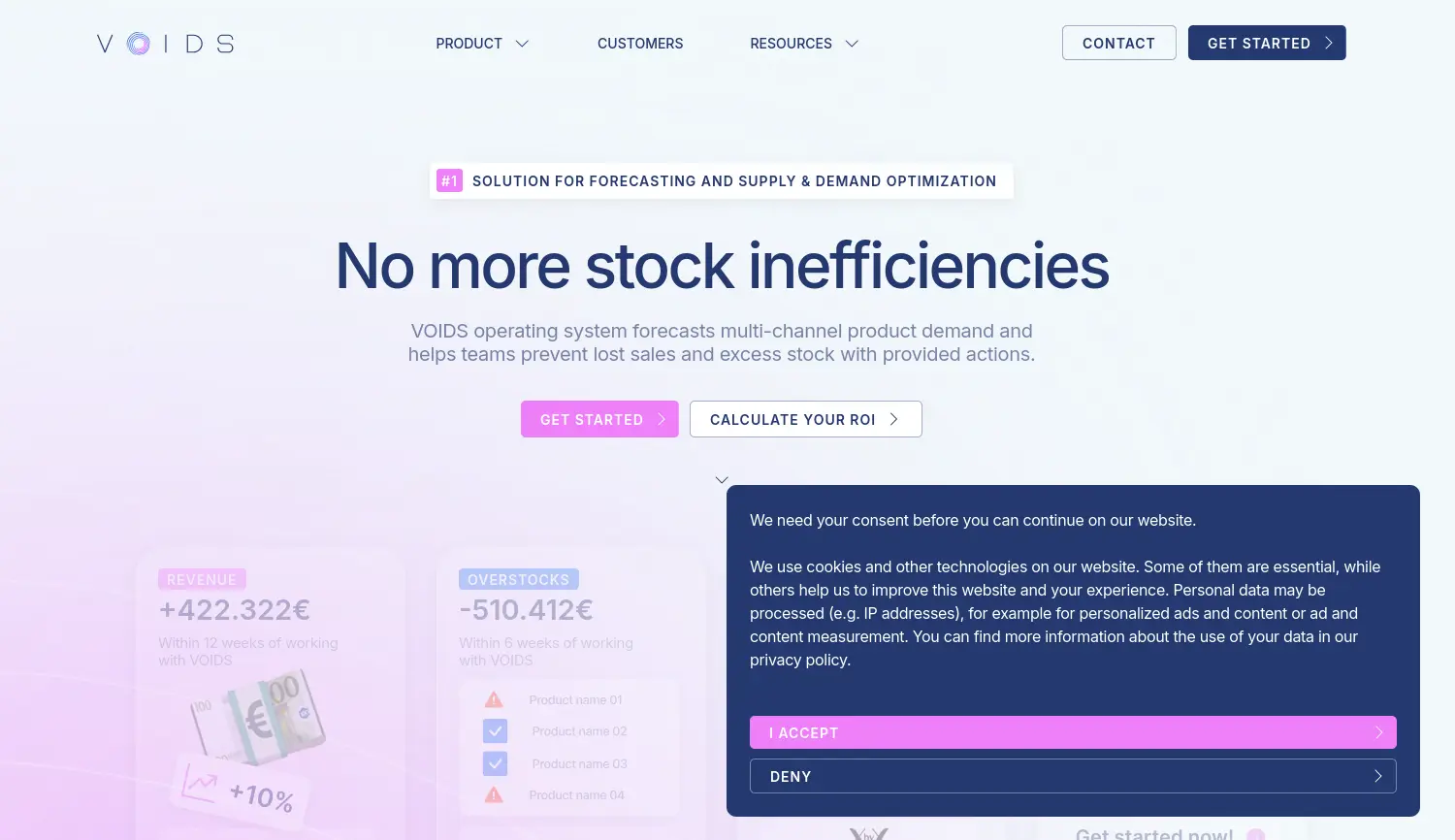 Website der Firma VOIDS Technology GmbH