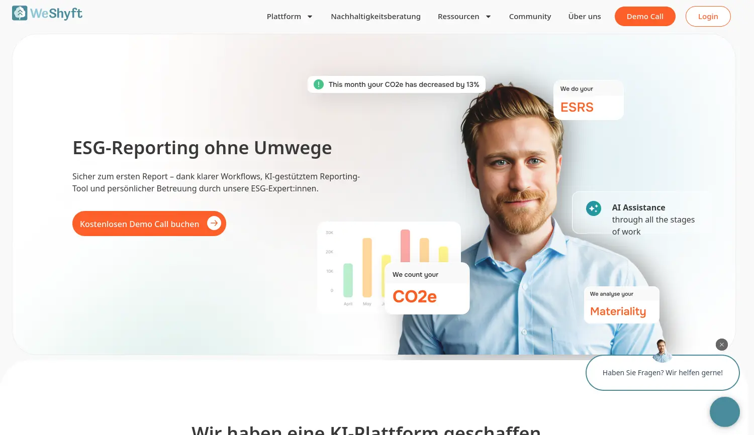 Website der Firma WeShyft GmbH
