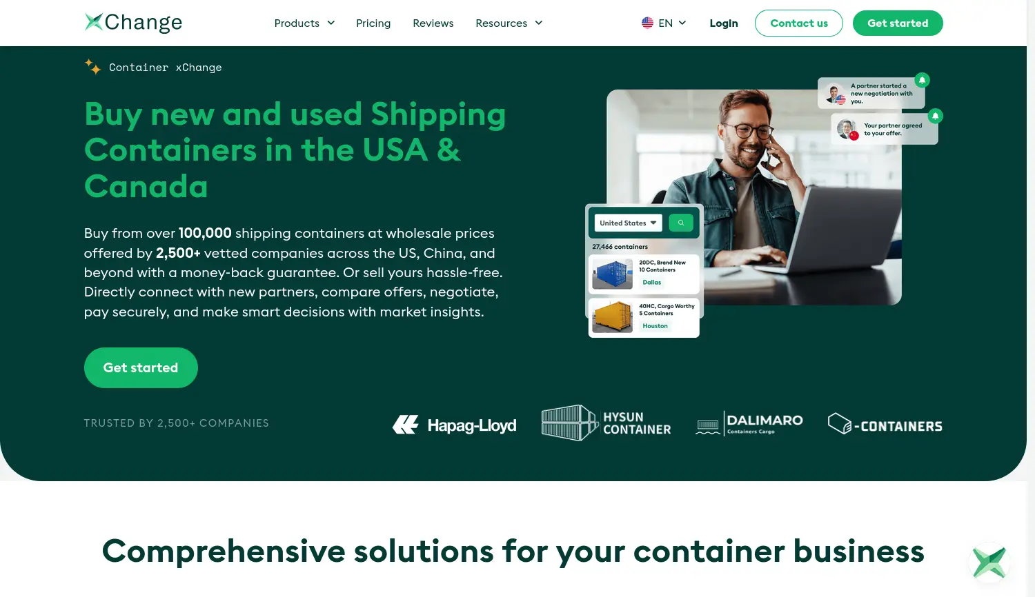 Website der Firma xChange Solutions GmbH