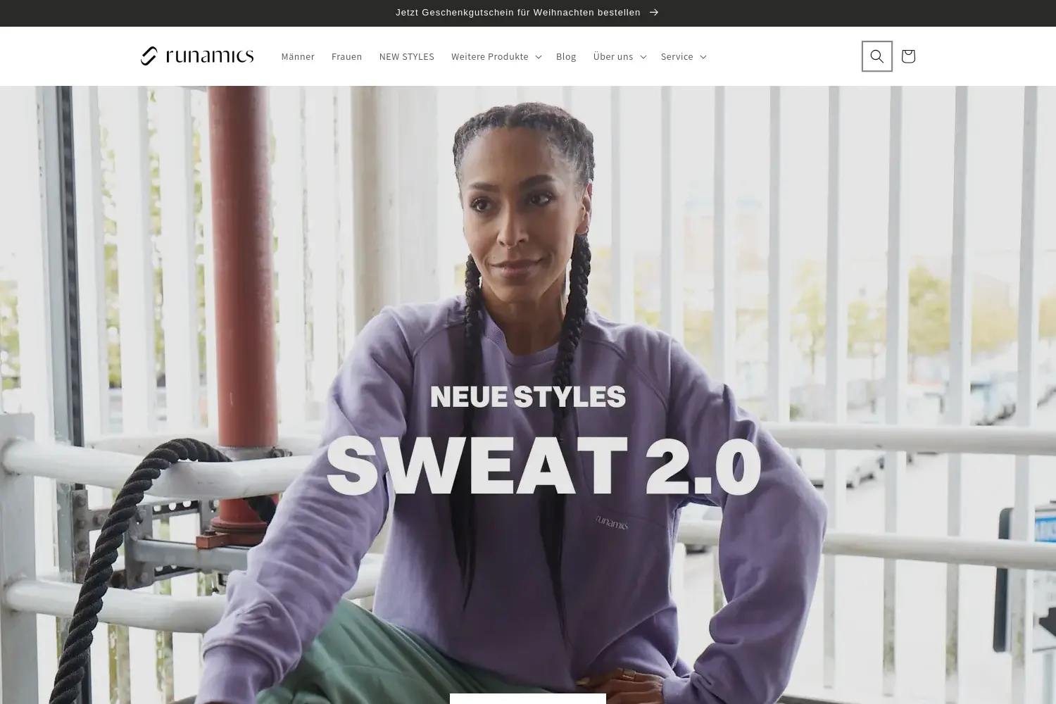 Website der Firma runamics GmbH