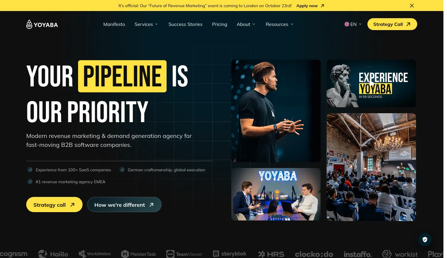 Website der Firma YOYABA