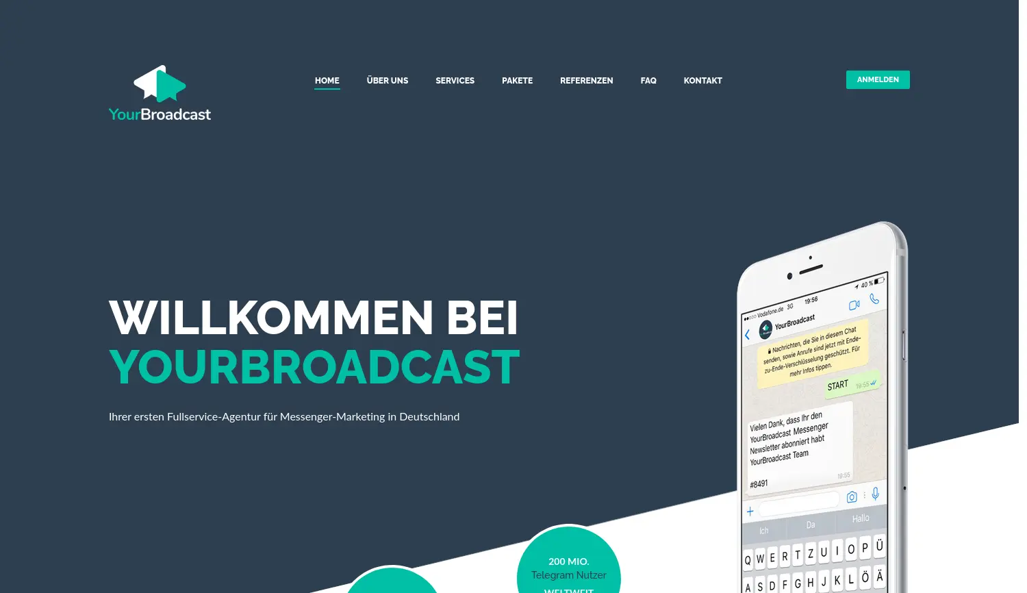Website der Firma YourBroadcast GmbH