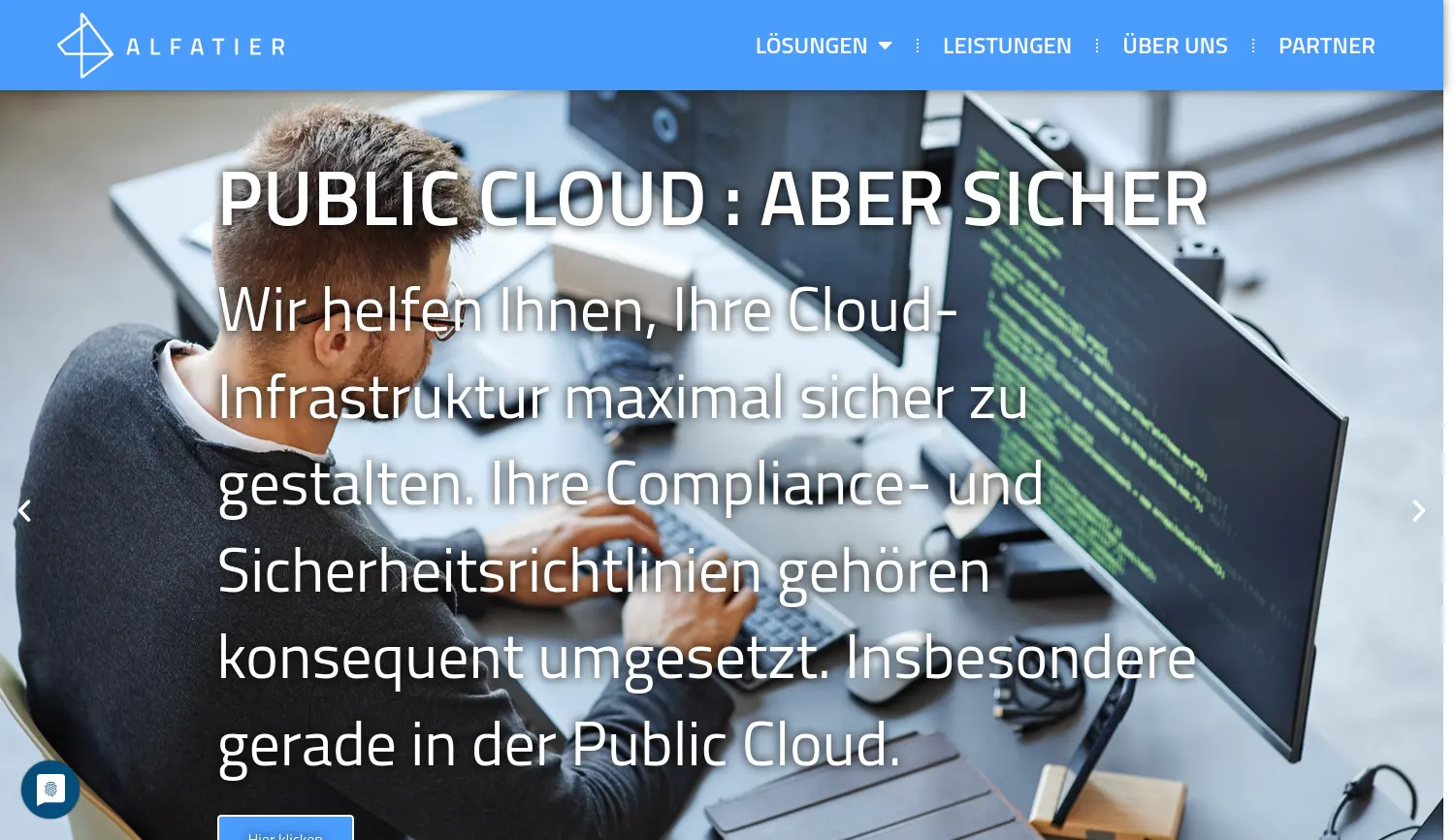 Website der Firma alfatier GmbH